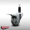 thumbnail image 2 of 3 Inch SS Gray Poly Swivel 1-1/8 Inch Expanding Stem Caster Total Lock Brake SCC, 2 of 2