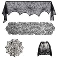 thumbnail image 3 of Halloween Spider Decorations Sets Halloween Fireplace Mantel Scarf Round Table Cover Cobweb Lampshade for Halloween Party Style 4, 3 of 6