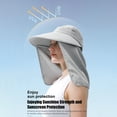 thumbnail image 7 of Xfvqtps Men and Women Visor Hat with Mask Wide Brim Hat Sunshade UV Protection Removable Solid Color Breathable Summer Sun Hat Beige, 7 of 7