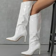 thumbnail image 3 of Dakaela Women's Knee High Boots Stiletto Heel Slouch Sexy Dress Boot Pointy Toe Wide Calf Boots, 3 of 7