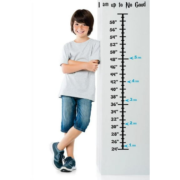 Baby Vinyl Growth Chart Decal Hanging Height Ruler Sticker For Children, Kids Room Wall Children’s Nursery I Am Up To No Good 8 Inches X 40 Inches