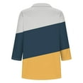 thumbnail image 4 of aidice Chemises à Manches 3/4 pour Femmes Col en V Tops Amples à Col Rabattu Printemps Été Décontracté Doux Confortables T-Shirts Colorblocks, 4 of 5