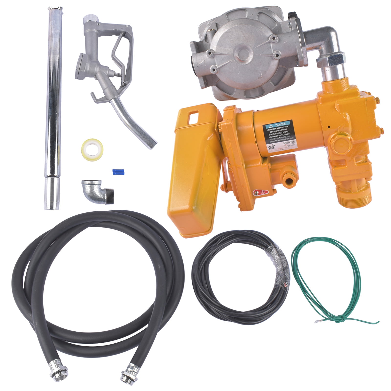 GELUOXI 20GPM 12V Fuel Transfer Pump w/ Manual Nozzle + Flow Meter for Diesel Gas Gasoline Kerosene
