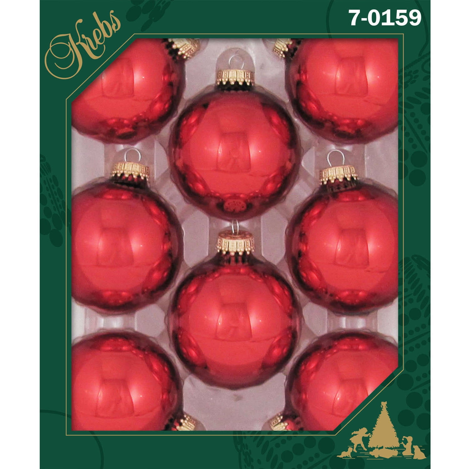 Christmas by Krebs Seamless Glass Christmas Ornaments Christmas Red 2 5