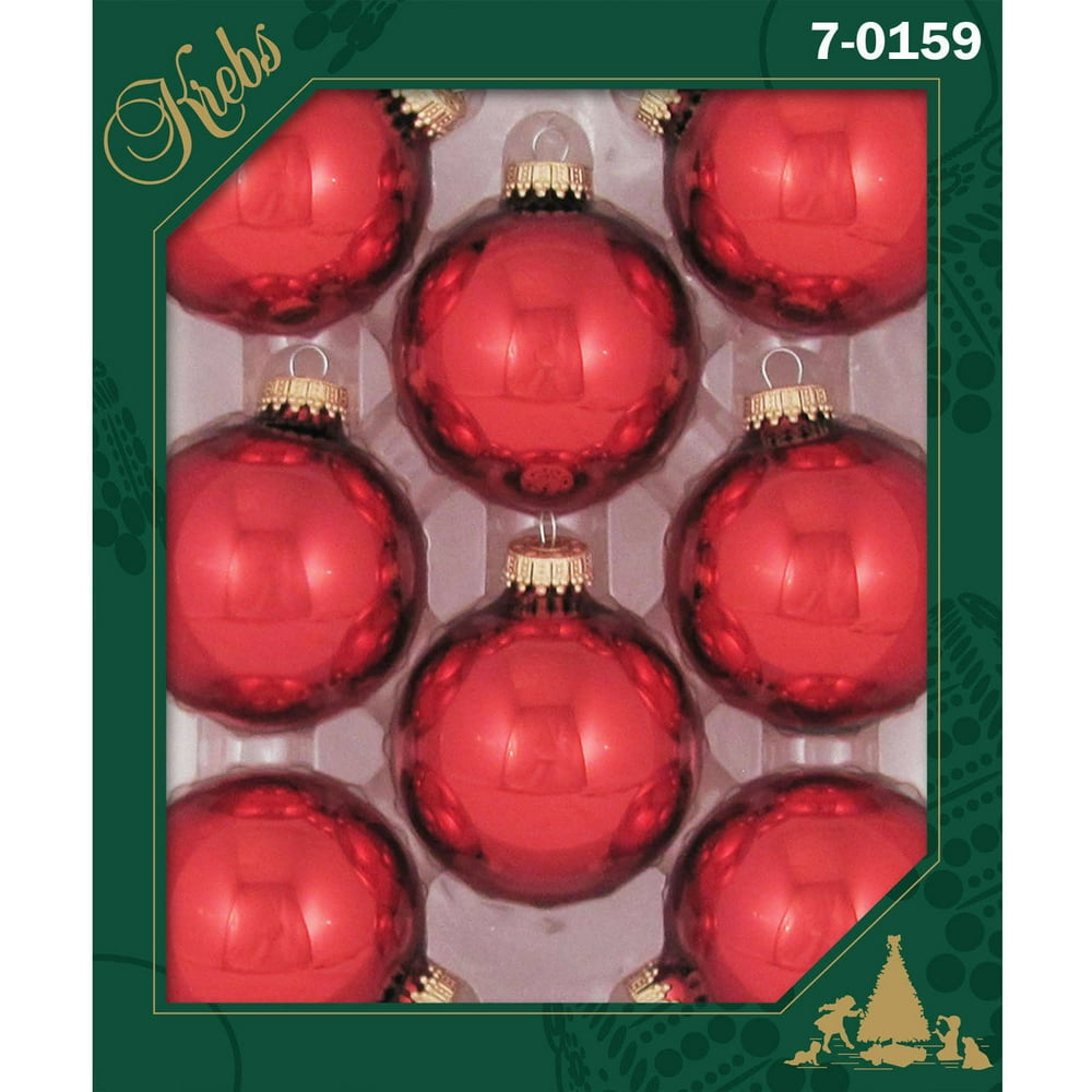 Christmas by Krebs Seamless Glass Christmas Ornaments Christmas Red 2 5