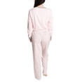 thumbnail image 2 of Hanes Women's Holiday Hibernation Longsleeve Top and Pajama Bottom French Terry Sleep and Lounge Set, Pink/Cotton Candy, Medium, 2 of 4