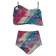 thumbnail image 2 of Trajes de baño Amzcrzy Tankini para mujer, trajes de baño, traje de baño de bikini con control de abdomen, conjunto de traje de baño con volantes para mujer, multicolor, M, 2 of 5