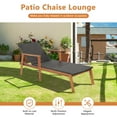 thumbnail image 4 of Gymax Adjustable Patio Rattan Lounge Chair  Recliner Outdoor Chaise Acacia Wood Frame, 4 of 9