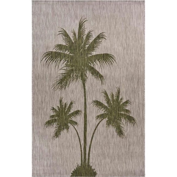 8 x 10 ft. Green Palm Tree Indoor & Outdoor Area Rug