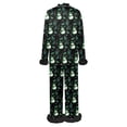 thumbnail image 4 of FASHOFT Womens Christmas Pajamas Set Feather Trim Snowman Graphic Long Sleeve Button Up Sleepwear Soft 2 Piece Xmas Holiday Loungewear L, 4 of 5