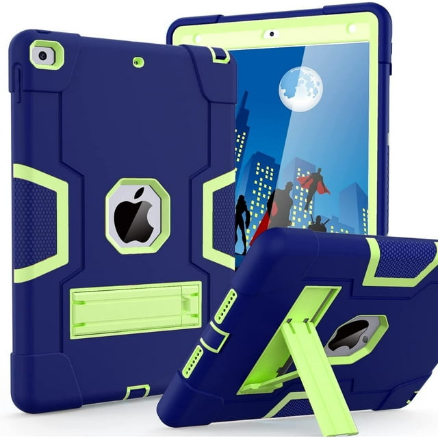 iPad Étui 8th Generation 10,2 Pouces, Étui Robuste pour Enfants Supershield avec Support, Housse iPad 8 - Bleu