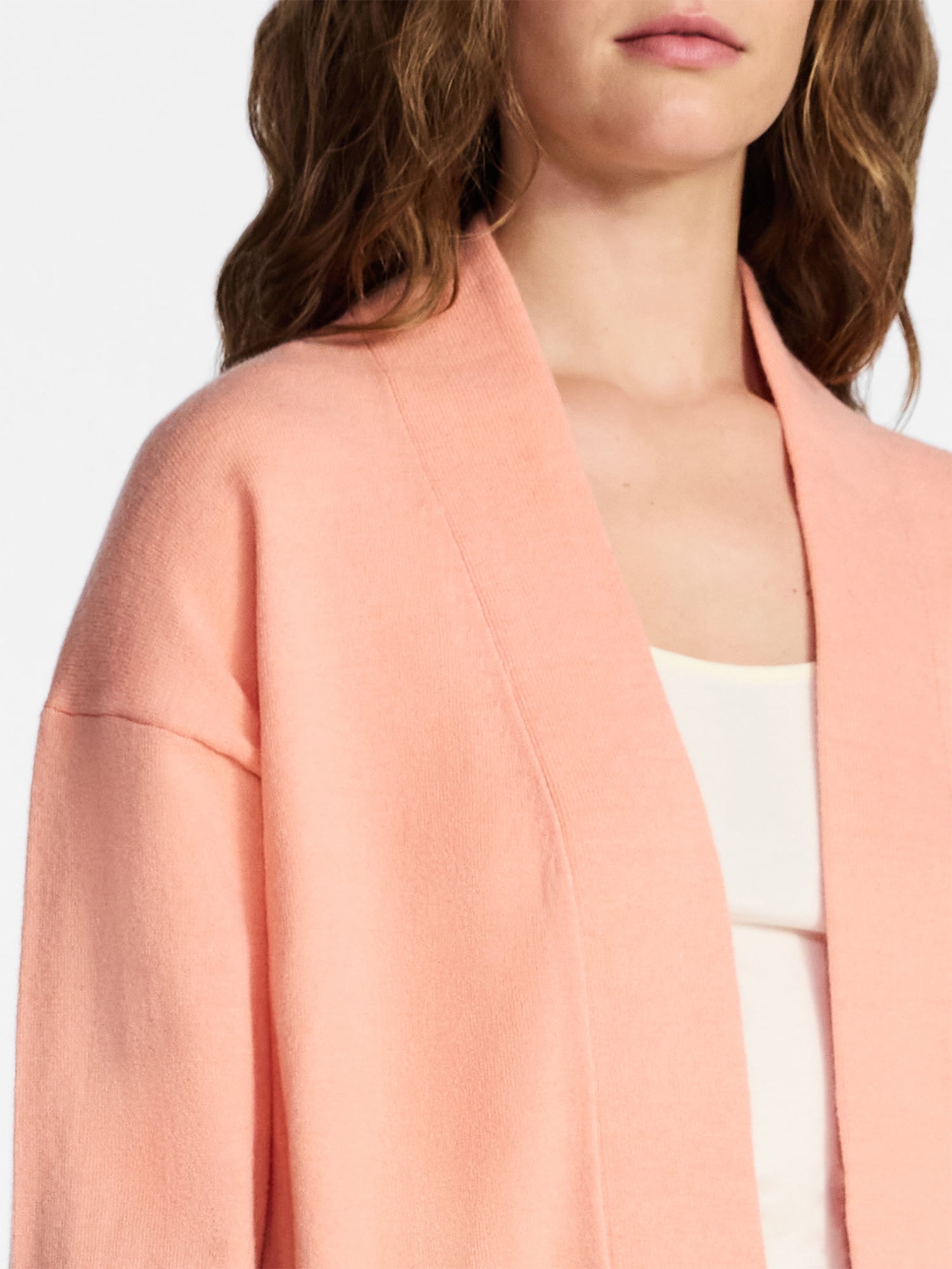 Time and Tru Women's and Women’s Plus Open Front Cardigan Sweater with Long Sleeves, Lightweight, Sizes XS-4X