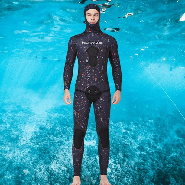 Adultos Hombres s de neopreno de 7 mm húmedo de manga larga Sumergible Deporte acuático de buceo cálido para buceo con esnórquel - XL naranja Naranja XL shamjiam Trajes de Neopreno