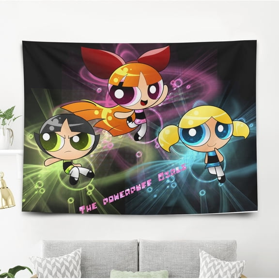 The Powerpuff Girls Banner Tapestry Backdrop Party Supplies Wall Decor Birthday Gift