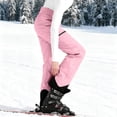 thumbnail image 4 of Ski Pants Womens Fleece Lined Waterproof Insulated Softshell Winter Thermal Windproof Hiking Snowboard Pants Pockets(Pink,S), 4 of 8