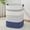 Dark Blue & White, variant on Large Laundry Hamper Basket, 85L Cotton Rope Woven Storage Bin for Blankets, Dirty Clothes Toys, Decorative Tall Basket with Leather Handles for Living Room, Bedroom, Bathroom, Nursery, Jute