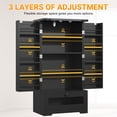 thumbnail image 2 of Casendy Pantry Cabinets with Adjustable Shelves and Drawer, Farmhouse Kitchen Pantry Storage Cabinet, Buffet Cupboards Sideboard for Kitchen, Dining Room, Living Room (Black, 16" D x 24" W x 47" H), 2 of 14