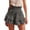Gray, variant on Women Shorts 100% Cotton Solid Color Elastic High Waist Ruffled Shorts Summer Casual Flowy Boho Mini Dailywear Shorts