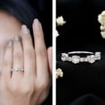 thumbnail image 3 of Rosec Jewels Lab Created Diamond Half Eternity Ring (Ef-Vs Quality) - Promise Ring for Valentines Day Gift, 10K White Gold, US 8.00, 3 of 9