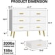 thumbnail image 2 of 6-cajón blanca y negra moderno cómoda con gold handles - spacious almacenamiento chest para dormitorio o hallway, 2 of 7