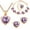 E, variant on Fiaya Women Crystal Zircon Heart-Shaped Jewelry Set, Simple Elegant Necklace Earrings Ring Bracelet Set of 5, Jewelry Accessories for Women Gift (Silver-Light Purple)
