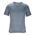 thumbnail image 3 of Breathable Shirts for Men T Shirt Black Classic Fit V Neck Cotton Shirts for Men Relaxed Fitted Summer Workout T-Shirts Soft Casual Athletic Activewear Tops, 3 of 9