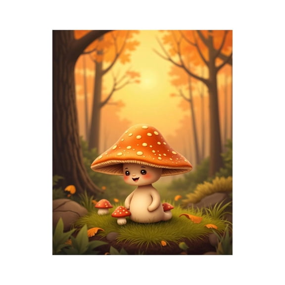 Paint by Numbers Kit for Adults, Forest Mushroom Creature Autumn Scene Paint by Numbers, Easy Paint by Numbers Kit for Adults Beginner, DIY Adult Paint by Number Kits on Canvas, 12x16in Home Decor