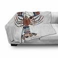 thumbnail image 3 of Lobster Soft Flannel Fleece Blanket, Ocean Theme Abstract Crayfish Pattern with Pastel Colors and Doodle Ornaments Print, Cozy Plush for Indoor and Outdoor Use, 50" x 60", Multicolor, by Ambesonne, 3 of 6