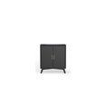 thumbnail image 2 of HomeStock Baroque Beauty Bar Cabinet in Black with Mahogany Solids & Veneers, Stores 6 Glasses and 7 Wine Bottles, Stylish and Functional Storage Solution, 2 of 9