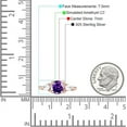 thumbnail image 7 of Trilogy Ring Round Pear Teardrop Amethyst Cubic Zirconia Rose Tone 925 Sterling Silver, Size 5, 7 of 7