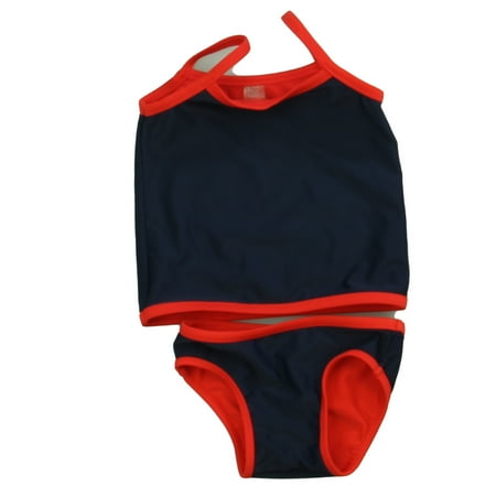 

Pre-owned Primary.com Girls Navy | Red 2-piece Swimsuit size: 6-12 Months