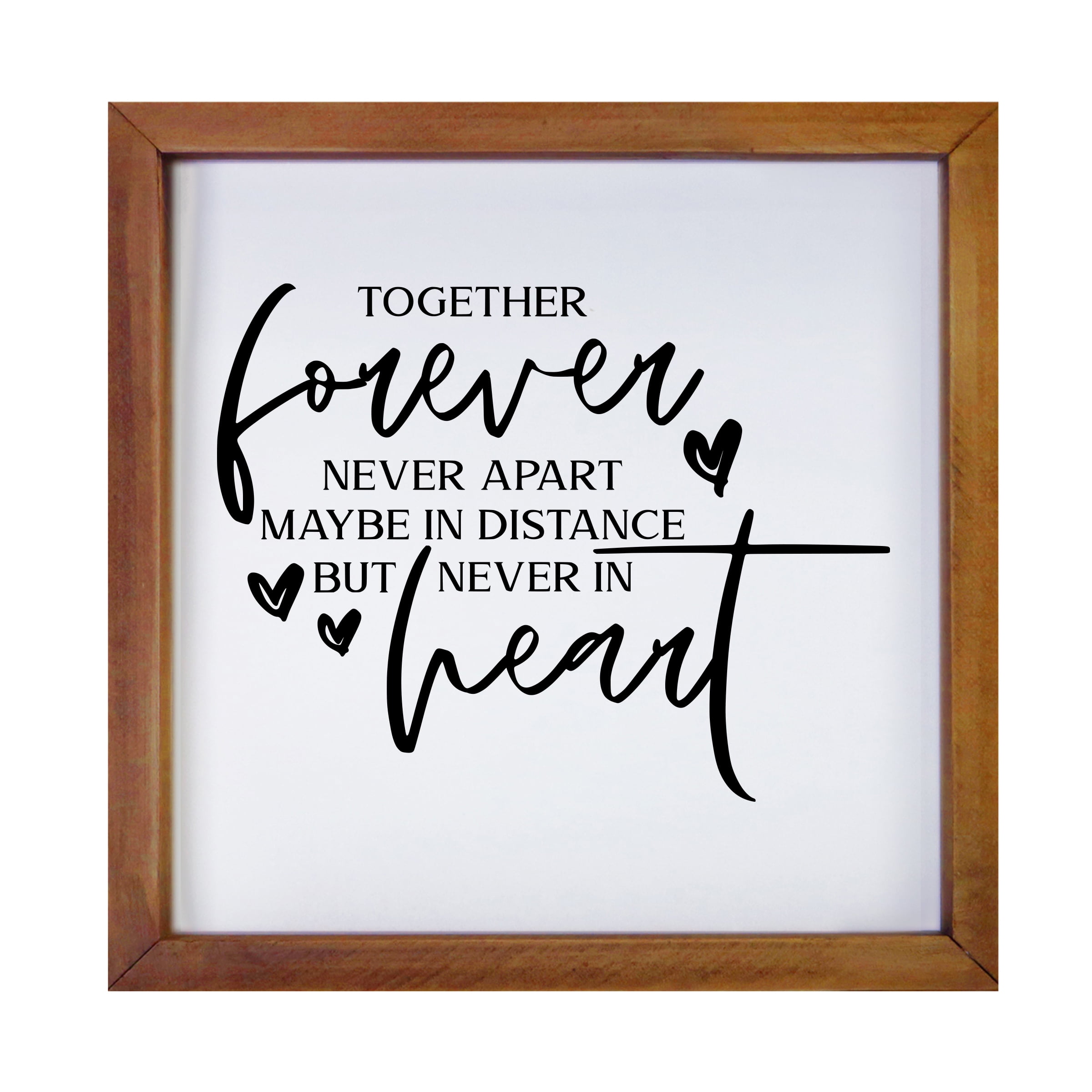 Lifesong Milestones 7x7 Modern Inspirational Framed Shadow Box For Wall Decoration Together Forever Never Apart Script Walnut Walmart Com Walmart Com