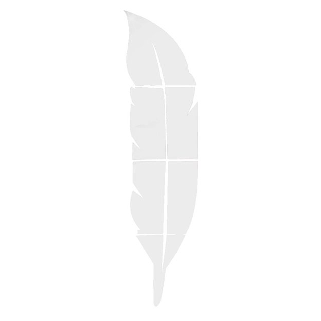 Pluma En Forma De Bricolaje De Arte De Plata De Acrílico De Espejo De Pared Pegatina Decoración Mural Mural Magideal Moderno