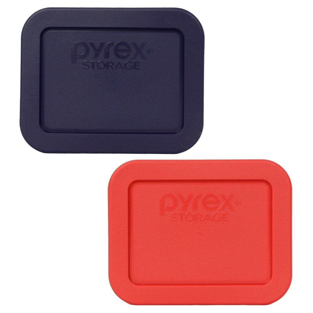 Pyrex Replacement Lids 7213PC Dark Blue and Red Rectangle Plastic