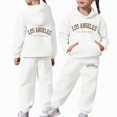 thumbnail image 2 of HCNTES Baby Girl Winter Clothes Girls Activewear Jogger Sets - 2 Piece Letter Print Graphic Pullover Hoodie Sweatshirt Sweatpants Sweatsuit Outfits, 2 of 7