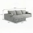 thumbnail image 3 of Modern L-Shaped Sectional Couch with 107" Cloud Design, Plush Corduroy Fabric, No Assembly Needed for Living Room, 3 of 7