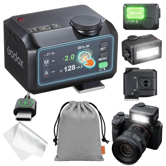 Godox iT30pro F TTL Mini Flash et Déclencheur - Distributeur Autorisé Godox iT30 Pro F pour Fuji - iT30 Pro pour Fujifilm TTL Flash, Maître Sans Fil et Récepteur