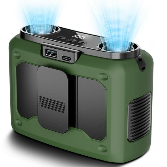 Ventilador de cintura portátil Wavmill 4 en 1, 20000 mAh, recargable, verde