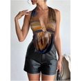 thumbnail image 4 of Women's Sexy Halter Going Out Top Open Back Deep V Neck Sleeveless Vest Tank Tops Party Clubwear, 4 of 5