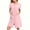 Pink, variant on Women's Zipper Up Robe Short Sleeves Nightgown Zip Front Cotton Housecoat Soft Short Bathrobe with Pockets