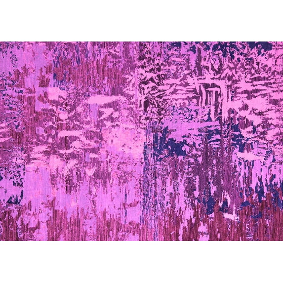 Ahgly Company Indoor Rectangle Abstract Pink Modern Area Rugs, 7' x 10'