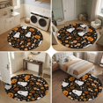 thumbnail image 5 of Halloween Round Area Rug 3Ft Washable Small Circle Rugs for Kitchen Entryway, Funny Ghost Pumpkins Mushrooms Botanical Non-Slip Carpet Floor Mats Indoor Outdoor Carpet Runner Aesthetic Home Decor, 5 of 8