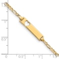 thumbnail image 3 of Bracelet d'Identification en Or Jaune 14k Cœur Figaro Lien, 3 of 7