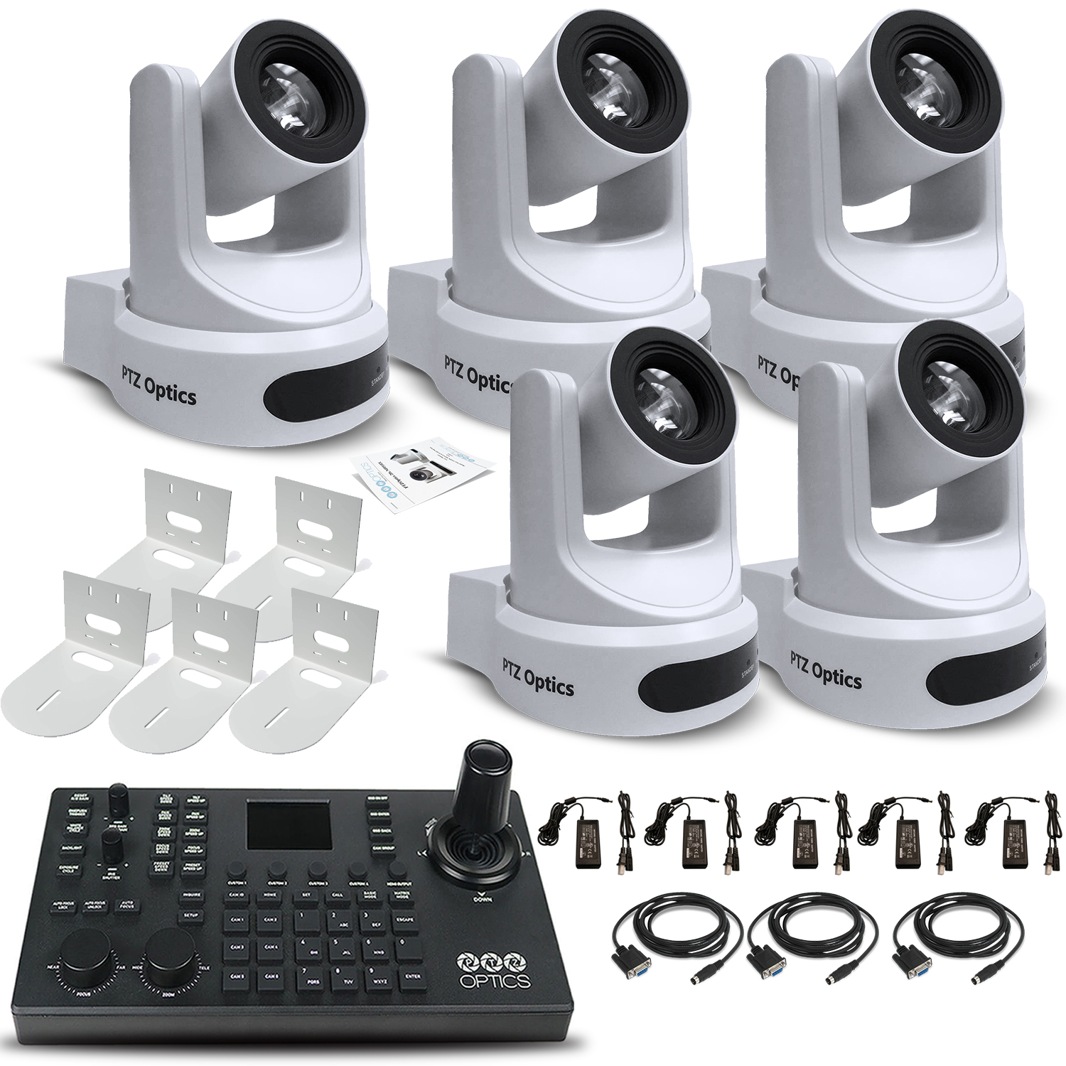 5 x PTZOptics 30XSDI + SuperJoy Controller Camera, Mount