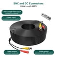 thumbnail image 4 of FITE ON 150FT Black Video Security Camera Cord, Alloy BNC Connector Reduce Signal Loss Low Resistance Video Cable BNC Cord for Indoor & Outdoor, 4 of 6