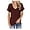 Red, variant on Womens Summer V Neck T Shirts Short Sleeve Loose Fit Basic Tunic Tops Blouse