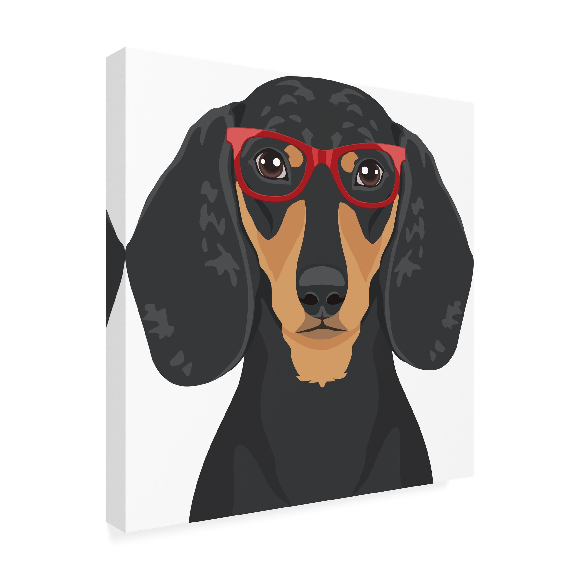 Furbaby Affiliates 'Dachshund Wearing Hipster Glasses 3' Canvas Art
