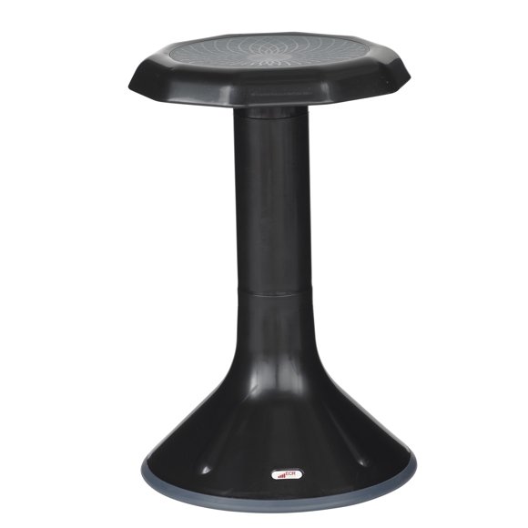 ECR4Kids ACE Active Core Engagement Wobble Stool, Flexible Seating, 20in Seat Height - Black