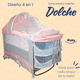 thumbnail image 2 of Cuna Corral Mecedora Colecho Y Organizador Dolche Ibaby Rosa Liso, 2 of 10