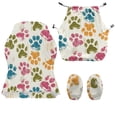 thumbnail image 7 of TSOVTHRID Colorful Paw Beige Print 4 PCS Gaming Chair Covers Slipcovers Non-Slip Dustproof Rotating Armchair Slipcovers Stretch Gamer Chair Cover with Armrest Covers, 7 of 7